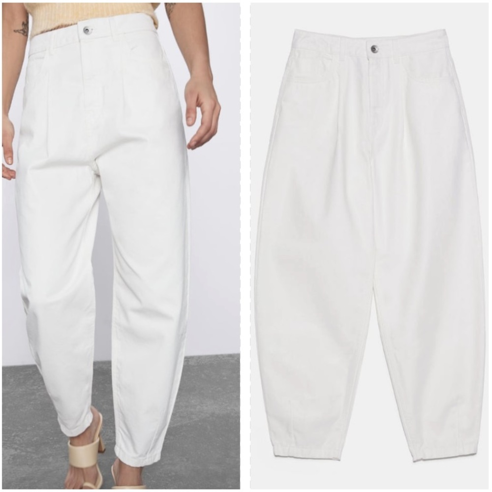 ZARA cream slouchy mom look jeans bloggers fave - Picture 9 of 12